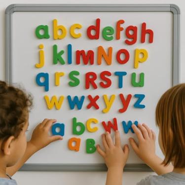 Imagem de Alfabeto Magnético Infantil 26 Letras Imã Educativo Colorido Geladeira Lousa