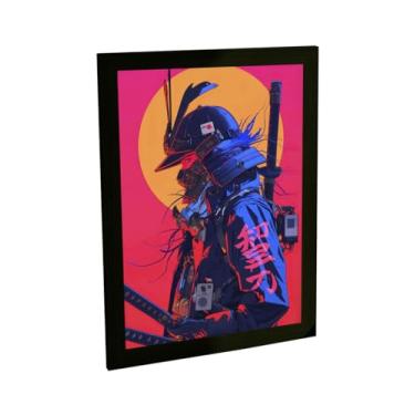 Imagem de Quadro Decorativo Samurai Cyberpunk Sol Anime