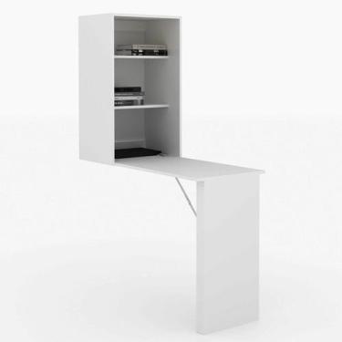 Imagem de Armário Suspenso Articulável com Mesa 48x158x108 cm Branco - Tecnomobi
