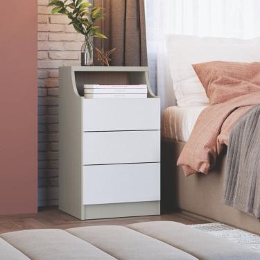 Imagem de Mesa de Cabeceira 3 Gavetas Elegance Blanc
