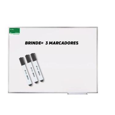 Imagem de Quadro Branco Lousa Moldura Alumínio 100x70 Souza+ 3 Canetas - SOUZA &