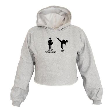 Imagem de Cropped Feminino Moletom Estampa You Girlfriend Flanela Moda-Feminino