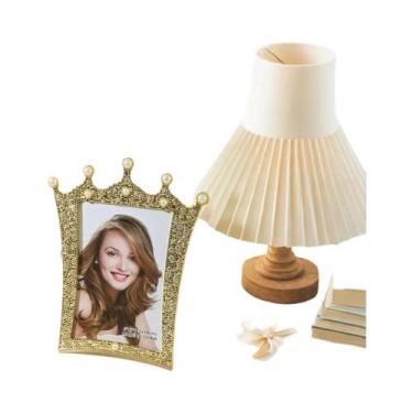 Imagem de Moldura De Foto Coroa De Ouro 3 6 7 Polegadas Acentos De Pérola Vertic