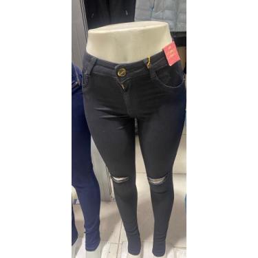 Imagem de Calça preta rasgos no joelho TAM 38 - Smb 