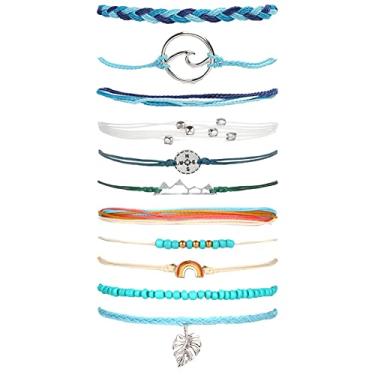 Imagem de Tornozeleira Ondulada para Mulheres Pulseira Vsco Girassol Corda Trançada Pulseira Amizade Boêmio Pulseira À Prova D’Água Tornozeleira para Meninas