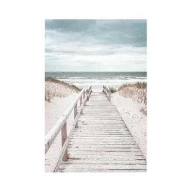 Imagem de Verão Praia Oceano Pintura Em Tela Ponte Tartaruga Gaivota Impressão D