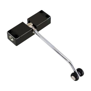 Imagem de Qianly Fechadura de porta com mola, fecho automático de porta, fácil de instalar, batente, tensão ajustável, Preto
