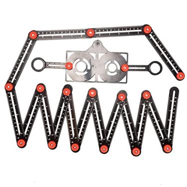 Imagem de Régua de Medição Multi-ângulo Ajustável com Localizador de Broca Ferramenta de de Forma Perfurada Régua Dobrável para Construtores Ferramenta de vezes