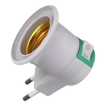 Imagem de Soquete Bocal Para Lâmpada E27 Tomada Botão Liga Desliga - Comercial L