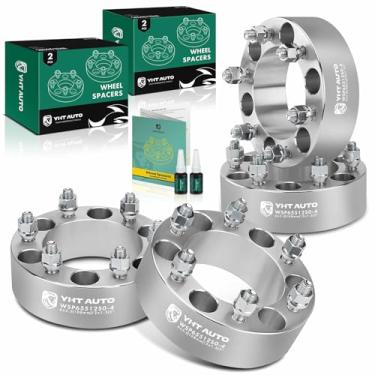 Imagem de YHTAUTO Espaçadores de roda de 6 x 5,5 cm, serve para Toyota Pickup Tacoma Tundra, Chevrolet, Ford, Kia, GMC, Lexus Models, Espaçadores de pneu forjados 6 x 139,7 mm 50 mm com pinos M12 x 1,5 furo