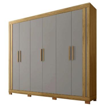 Imagem de Guarda Roupas Casal 6 Portas 2 Gavetas Qatar Madeirado / Off White Caemmun