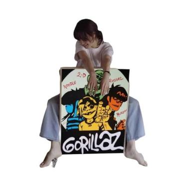 Imagem de Gorillaz Clássico Anime Poster Adesivo De Parede Para Sala De Estar Ba