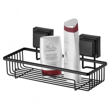 Imagem de Prateleira Banheiro Suporte Shampoo Ventosa Preto 8050pt