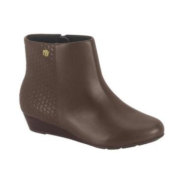 Imagem de Bota Feminina Modare Ultraconforto Cano Curto Salto Anabela Estilo, Ca