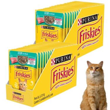Imagem de Combo 2 Caixas Sache Purina Friskies Ração Úmida Para Gatos De Todos T