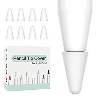 Imagem de OneCut 8 peças de silicone para ponta de lápis/ponta protetora para desenhar sem ruído, compatível com Apple Pencil 1ª e 2ª substituição com protetor de ponta e ponta antiderrapante, Clear