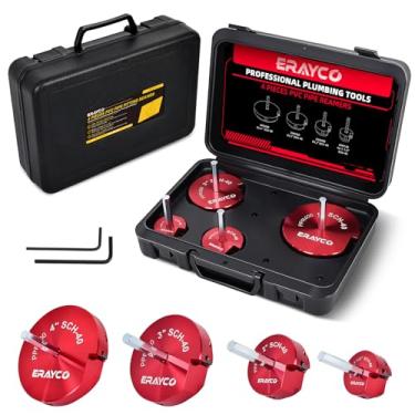 Imagem de ERAYCO Kit de alargador de tubo de PVC 4 peças, ferramenta alargadora de encaixe de tubo de plástico, cabe em brocas padrão de 1/5.1 cm, protetor de encaixe de PVC para tubo ABS SCH40 PVC CPVC (3 cm