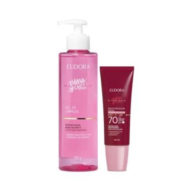 Imagem de Eudora Kit Niina Secrets Skin: Gel de Limpeza 300g + Protetor Solar Facial Antioleosidade FPS 70 40ml
