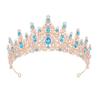 Imagem de Feltent Tiara para mulheres, coroas de rainha de cristal, tiaras de princesa com strass, tiara de casamento para meninas, acessórios de cabelo para noiva, para fantasia de Halloween, festa de