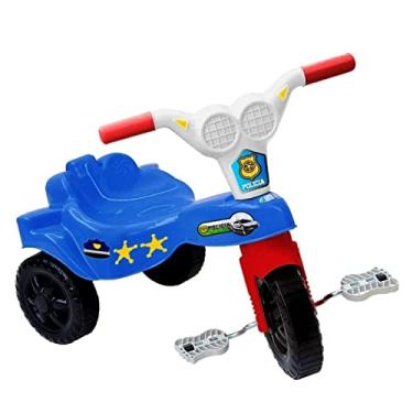 Imagem de Triciclo Polícia Motoca Velotrol Infantil Pedal Kepler Azul