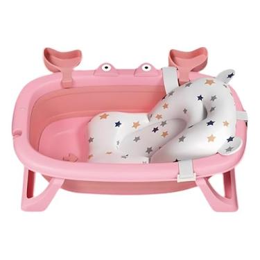 Imagem de Banheira Compacta Dobrável Com Cama Flutuante Para Bebês