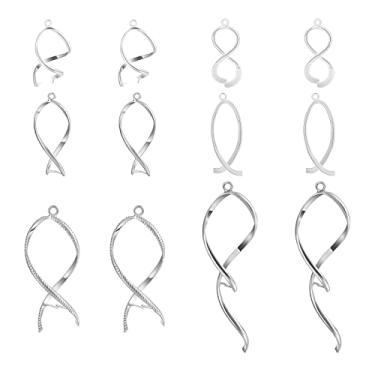 Imagem de BB Beadthoven 24 Peças Pingentes Espirais Fechos De Pressão 6 Estilos Torcidos Clipes Picareta Gelo Latão Linear Pingente Platina Gancho Conector Para Brincos Colar Fabricação Joias Faça Você Mesmo