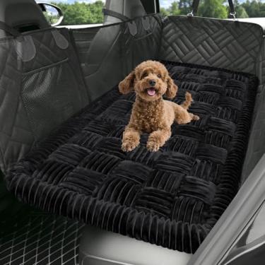 Imagem de Foellstoe Tapete de cama de cachorro para carro, cama de cachorro xadrez antiderrapante para assento traseiro de carro, cobertor de animal de estimação para extensor de banco traseiro, almofada de