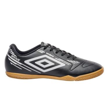 Imagem de Chuteira de Futsal Infantil Umbro Brave jr Tênis Salão, Preto, Branco,