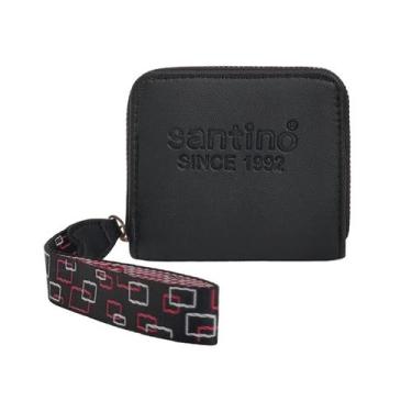 Imagem de Carteira Feminina Porta Cartão Moeda Dinheiro com Alça de Mão Pequena 