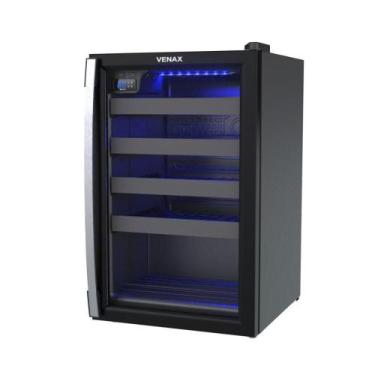 Imagem de Adega De Vinhos Climatizada Piubella 82l 24 Garrafas Preto Fosco Cave 