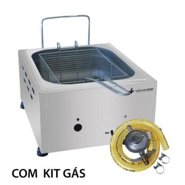 Imagem de Fritador A Gás 1 Cuba 1/2 4,8 Litros Somente óleo Aço Inox Sfg112 + Ki