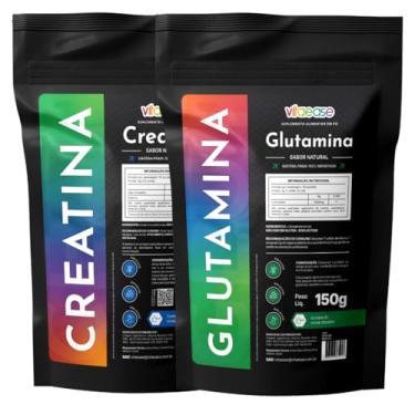 Imagem de vitaease - Kit Creatina Pura Monohidratada + Glutamina Em Pó (150g, Sem sabor)