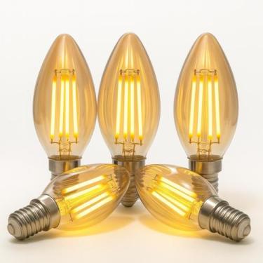 Imagem de Kit 6 Lâmpada Led Filamento Vela Chama 4w E14 2200k  220V - Dubai