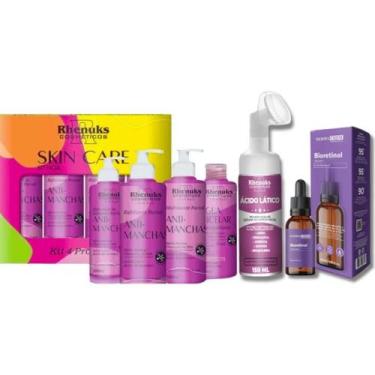 Imagem de Kit Skincare Clareador Manchas Rhenuks , Mousse Micelar Ácido Lático, 