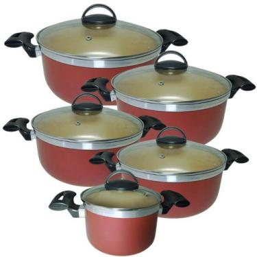 Imagem de Jogo De Panelas Caçarolas Plus 16 a 24 Antiaderente Com 5 Camadas Tefl