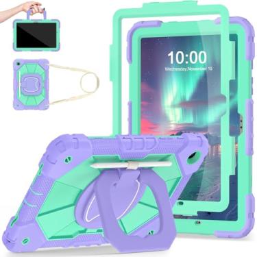 Imagem de Auizotl Capa para Galaxy Tab A9+/A9 Plus de 11 polegadas (SM-X210/X216/X218) com protetor de tela giratório 360 graus militares, capa infantil à prova de choque para tablet Samsung A9 Plus