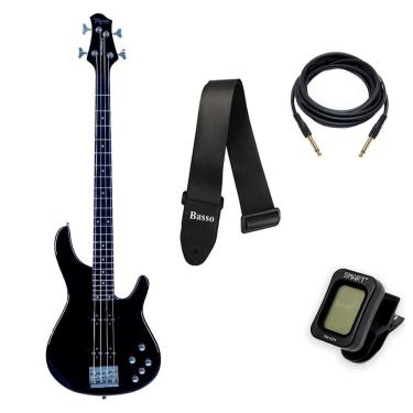 Imagem de Kit Contrabaixo Tagima Millenium 4 Ativo Preto + Acessórios