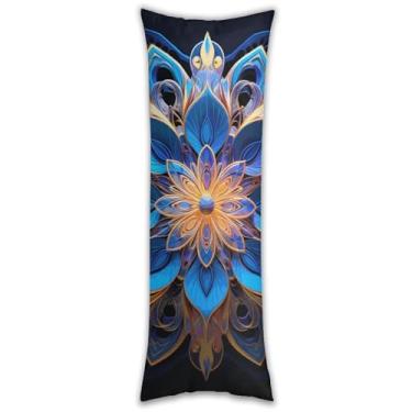 Imagem de Capa de travesseiro retangular mandala ultra macia respirável longa fronha de cama decorativa 137.2 cm x 50.8 cm fronha de cama com zíper oculto capas de almofada para sofá de quarto