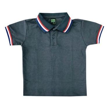 Imagem de Camisa Gola Polo Infantil Malha Piquet Menino 1 Ao 16. - Maximus, Cinz