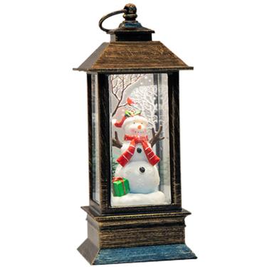 Imagem de Lanternas de Natal com LED vintage pendurado lanterna de Natal com glitter árvore operada por bateria boneco de neve Papai Noel lanternas de Natal internas ao ar livre decorações de Natal para mesa