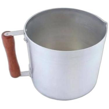 Imagem de Caneca Alumínio Leiteira Canecão Fervedor Cabo Madeira 1,3 L