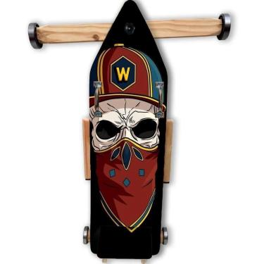 Imagem de Carrinho De Rolimã Vintage Madeira Brinquedo Caveira Boné