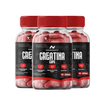 Imagem de Kit 3 Creatina Monohidratada 100% Pura 120 Cápsulas - Nanovit