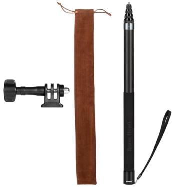 Imagem de Kezhi Bastão de selfie invisível de fibra de carbono de 3 m 118 polegadas para câmera de ação Insta360 X5 Insta 360 x5 X4 X 3 X2 ONE R RS X3 R X X (prata)