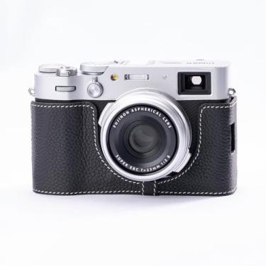 Imagem de X100VI Capa de proteção de câmera vintage de couro vintage capa de câmera feita à mão, adequada para Fujifilm X100VI (preto)