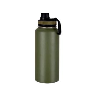 Imagem de Garrafa Térmica de Água 1 Litro – Aço Inox com Isolamento a Vácuo, Antivazamento, Mantém Bebidas Quentes e Geladas por 12h (Verde Militar)
