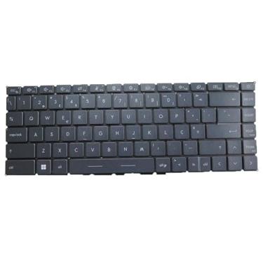 Imagem de Teclado retroiluminado para laptop para MSI Summit B15-A11M Summit B15 A11MT MS-1552 Big ctrl Portugal PO Cinza Sem Moldura Novo