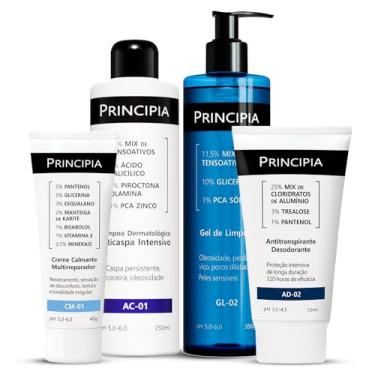 Imagem de Principia Kit Shampoo Anti Caspa + AD-02 + Gel de limpeza GL-02 + Creme Calmante Multirreparador