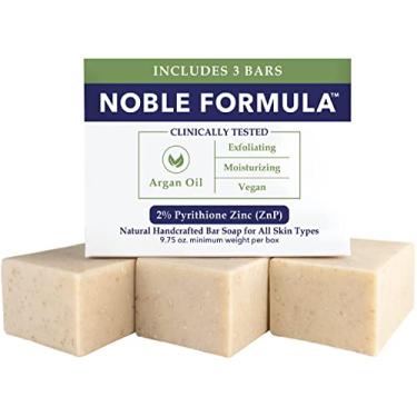 Imagem de Noble Formula 2% piritionato zinco (ZnP) azeite de oliva e óleo de argan sabonete em barra, especialmente formulado para acne, psoríase e eczema, seguro para uso diário e todos os tipos de pele, 3