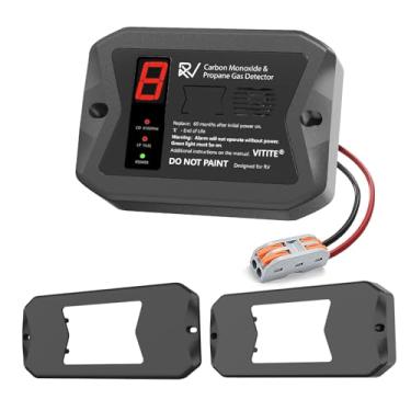 Imagem de Detectores de monóxido de carbono e propano para trailers, detector de monóxido de carbono VITITE RV, com fio - Detector de gás propano VDC 12V RV, montagem embutida e em superfície, com 3 suportes